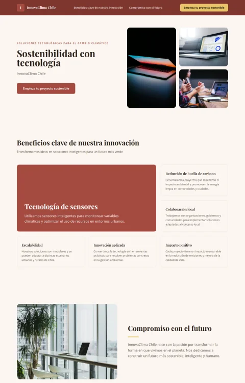 Diseño web Clima y Tecnología para landing