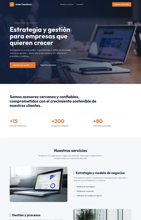 Diseño web Estrategia Andes para tu consultora