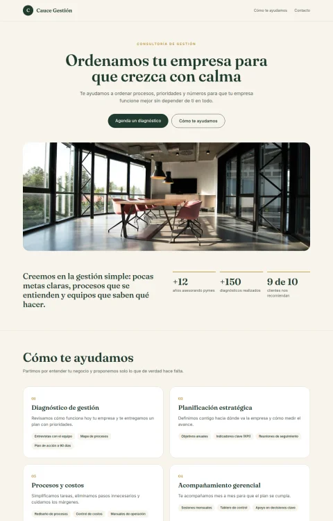 Diseño web Rumbo Sereno para consultores