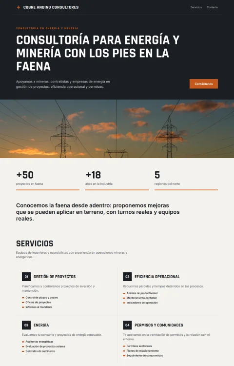 Diseño web Faena Norte para consultores
