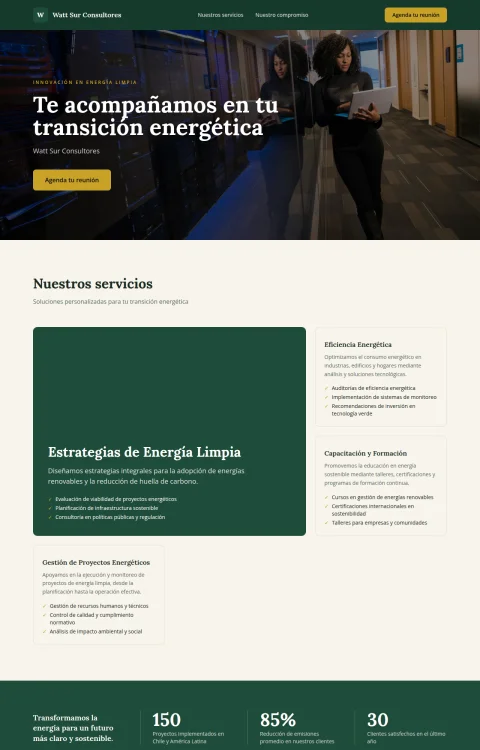 Diseño web Energía en Tránsito para consultores