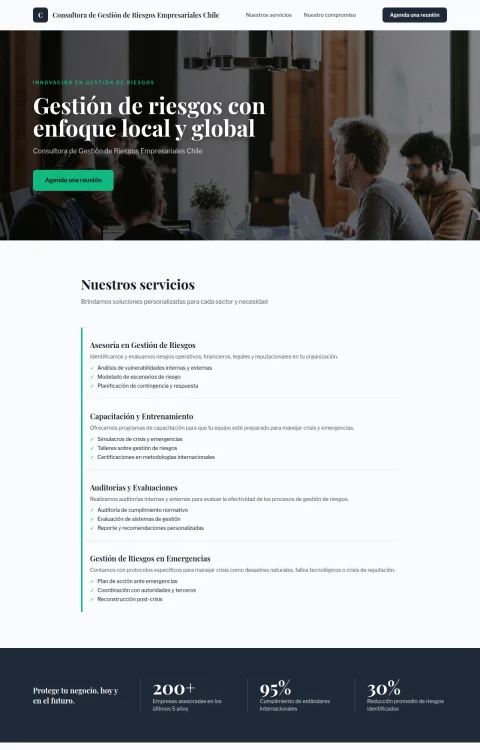 Diseño web Riesgo Bajo Control para consultores