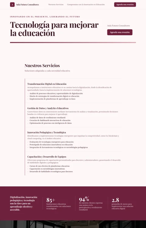 Diseño web Aula Conectada para consultores