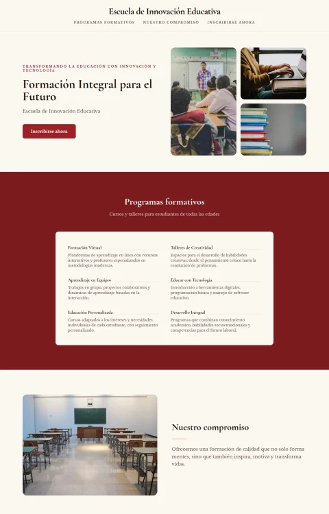 Diseño web Escuela Integral para edu
