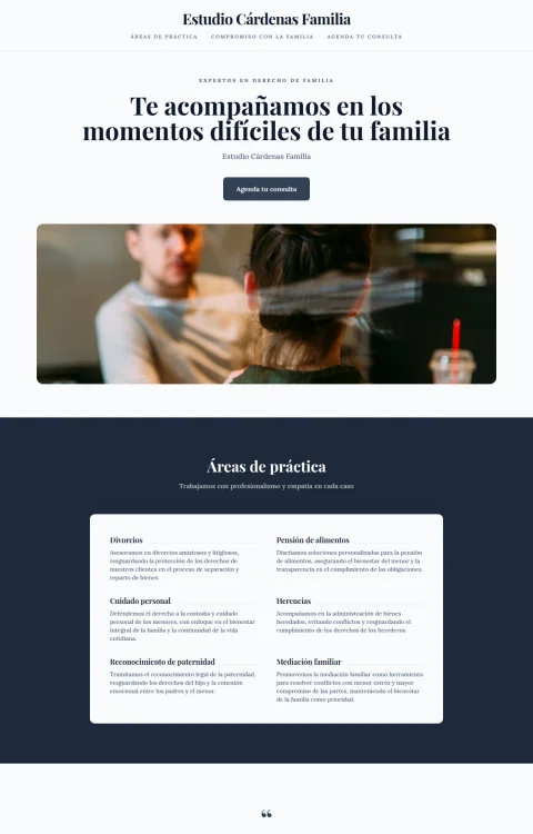 Diseño web Familia Protegida para legal