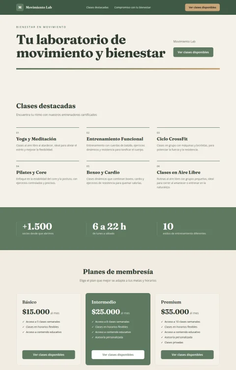 Diseño web Laboratorio Activo para fitness