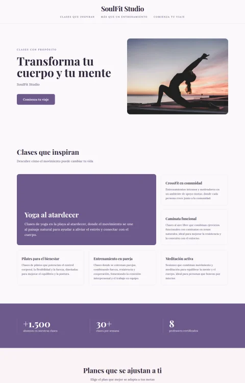 Diseño web Alma en Movimiento para fitness
