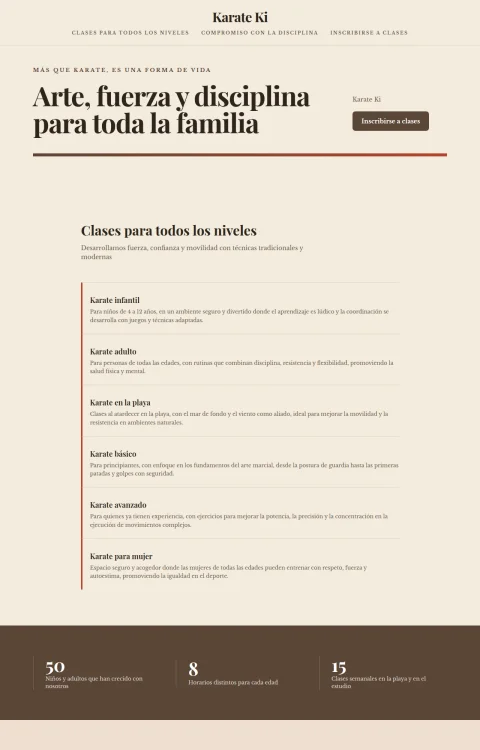 Diseño web Dojo Familiar para tu gimnasio