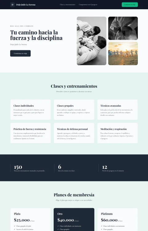 Diseño web Camino del Judo para fitness