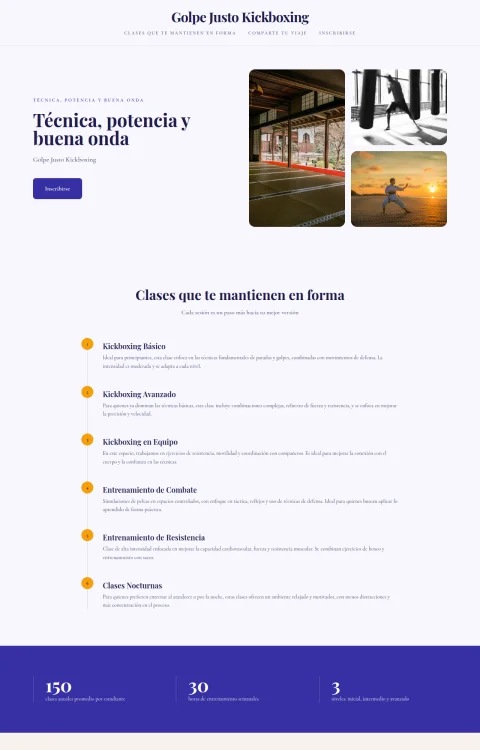 Diseño web Golpe Preciso para fitness