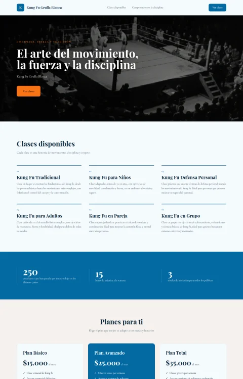 Diseño web Grulla Marcial para fitness