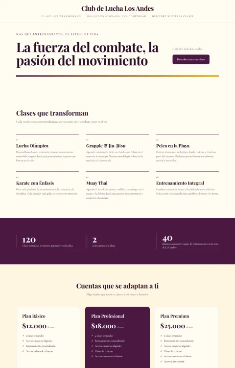 Diseño web Lucha y Agarre para fitness