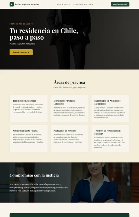 Diseño web Puente Migrante para legal