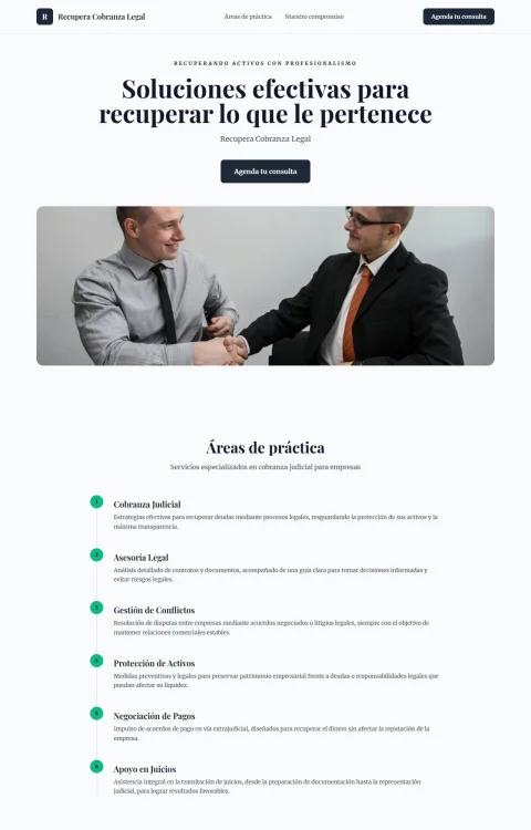 Diseño web Cobranza Ordenada para legal