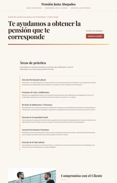 Diseño web Pensión Justa para legal