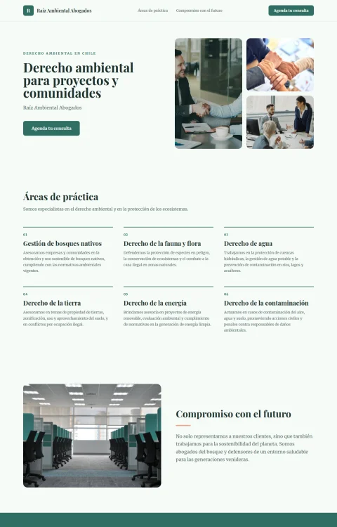Diseño web Raíz Ambiental para legal