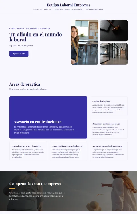 Diseño web Empleador Asesorado para legal