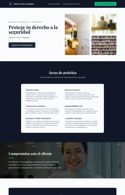 Diseño web Siniestro Claro para legal