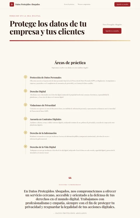 Diseño web Datos Protegidos para legal