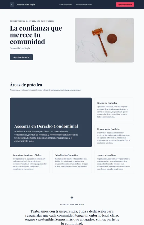 Diseño web Comunidad en Regla para legal