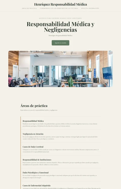 Diseño web Responsabilidad Médica para legal