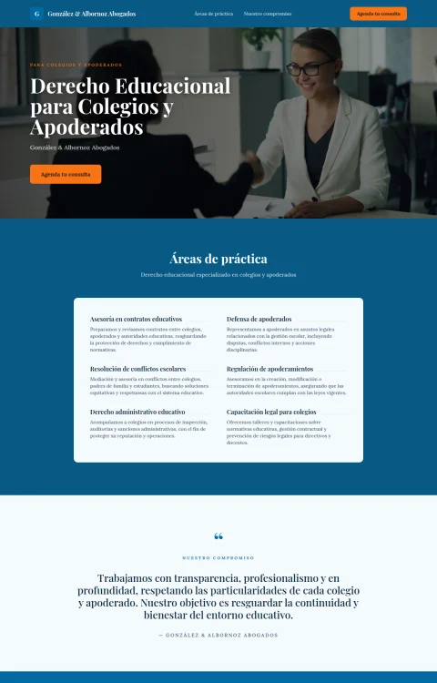 Diseño web Colegio y Apoderados para legal