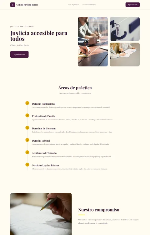 Diseño web Clínica Vecinal para legal