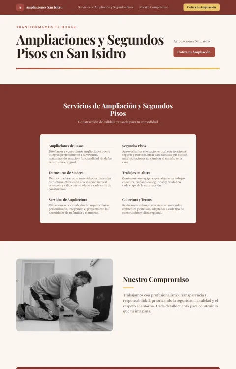 Diseño web Ampliaciones San Isidro para construccion