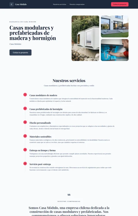 Diseño web Casa Módulo para construccion