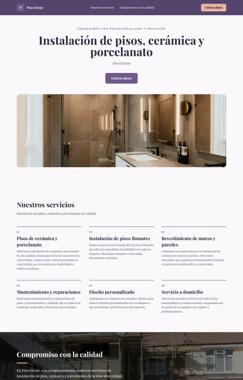 Diseño web Piso Firme para construccion