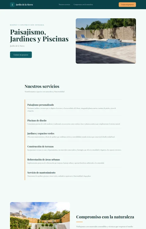 Diseño web Jardín de la Sierra para construccion