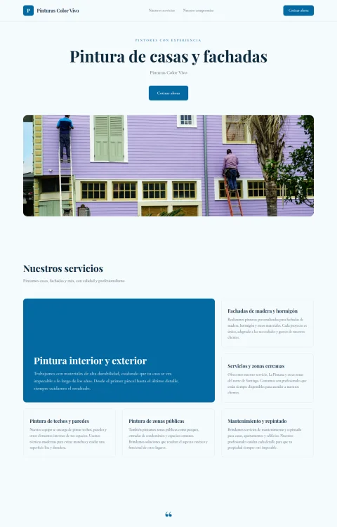 Diseño web Pinturas Color Vivo para construccion
