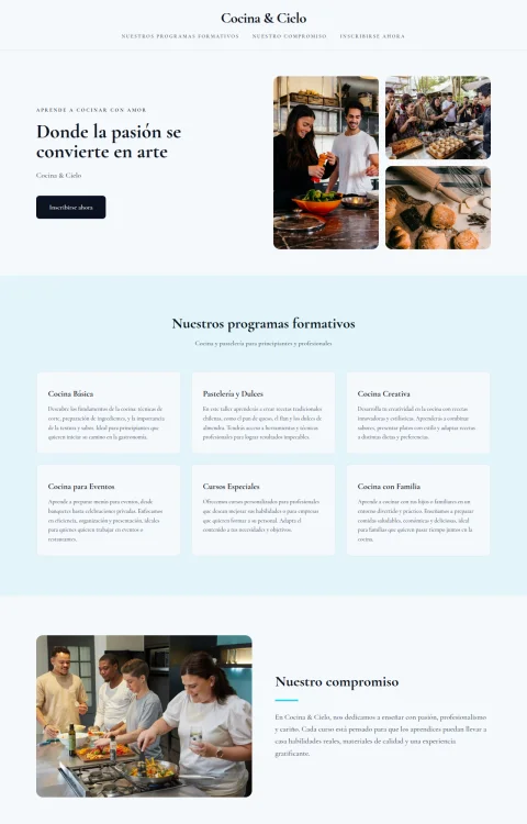Diseño web Cocina & Cielo para edu