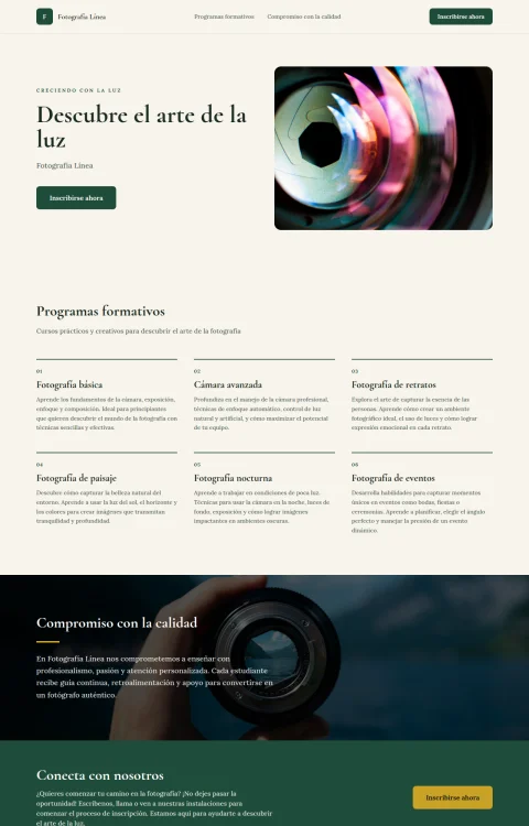 Diseño web Fotografía Línea para edu