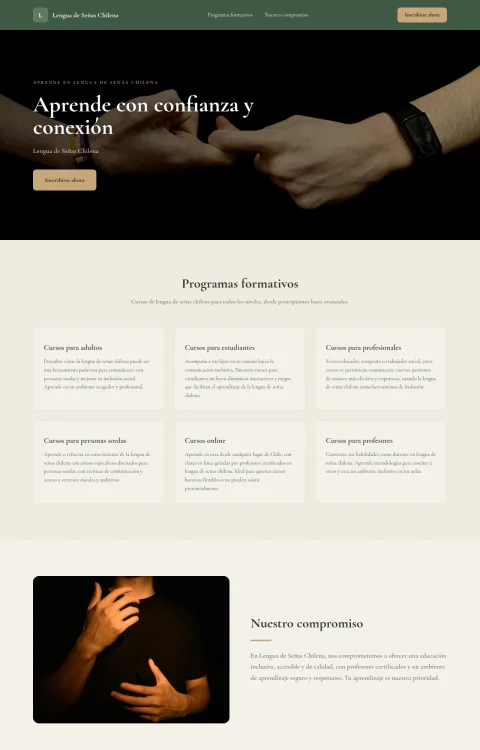 Diseño web Lengua de Señas Chilena para edu