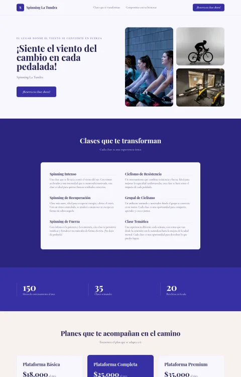 Diseño web Spinning La Tundra para fitness