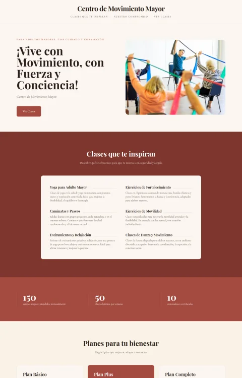 Diseño web Centro de Movimiento Mayor para fitness